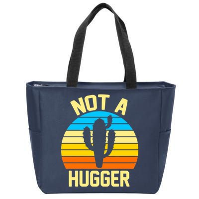 Retro Not A Hugger Funny Zip Tote Bag