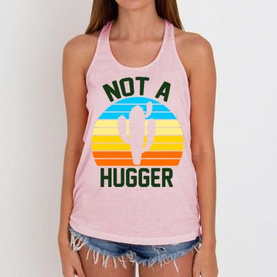 Retro Not A Hugger Funny Women's Knotted Racerback Tank