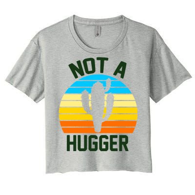 Retro Not A Hugger Funny Women's Crop Top Tee