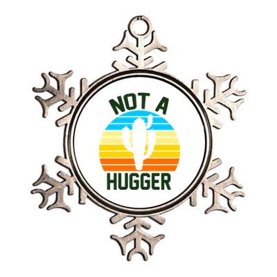 Retro Not A Hugger Funny Metallic Star Ornament