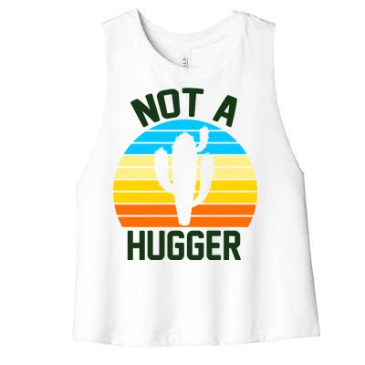 Retro Not A Hugger Funny Women's Racerback Cropped Tank