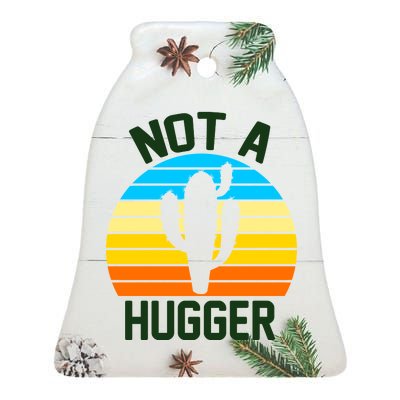 Retro Not A Hugger Funny Ceramic Bell Ornament