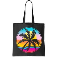 Retro Ocean Sun Palm Tree Emblem Bag
