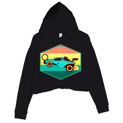 Retro Octane Rocket Soccer Vintage Crop Fleece Hoodie