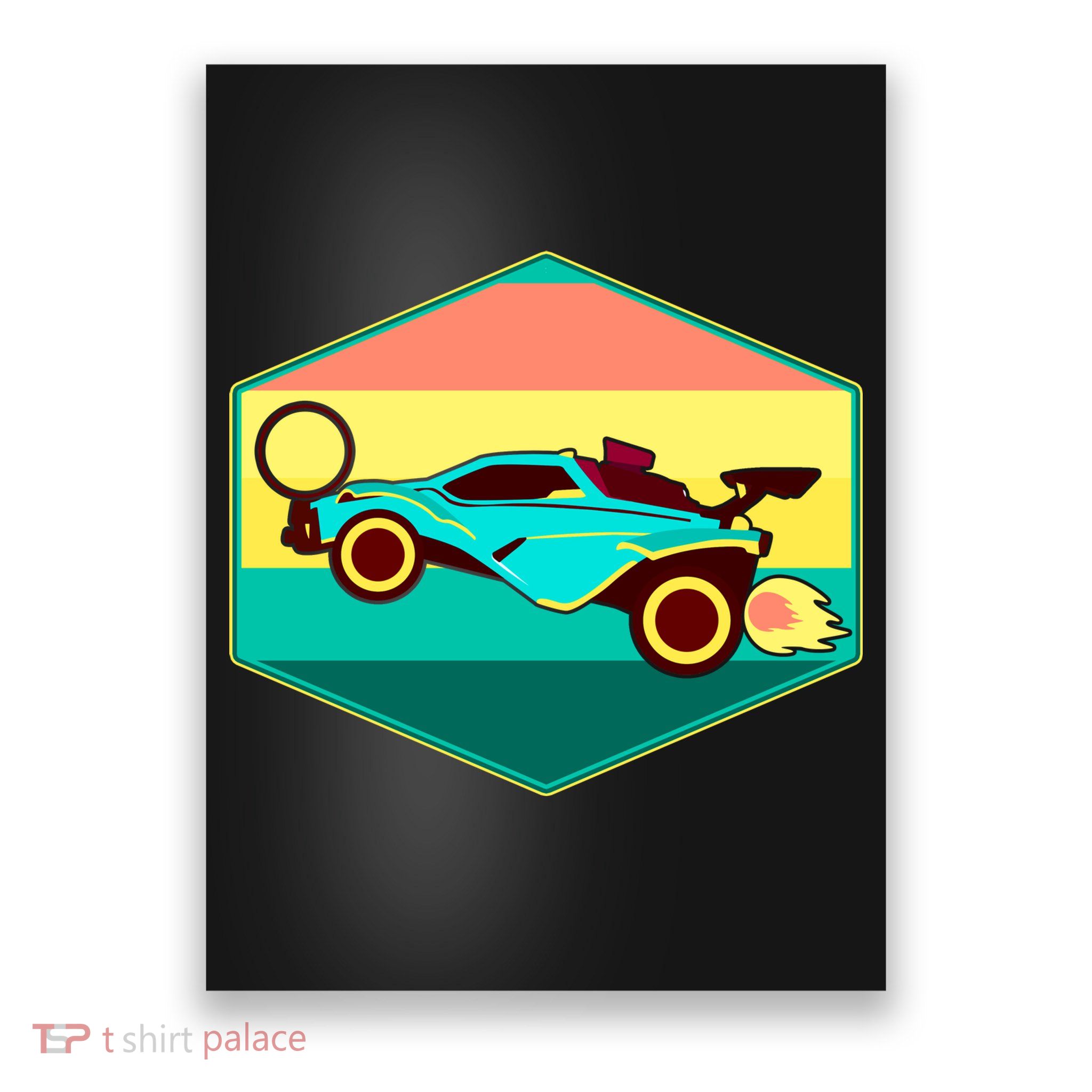Retro Octane Rocket Soccer Vintage Poster