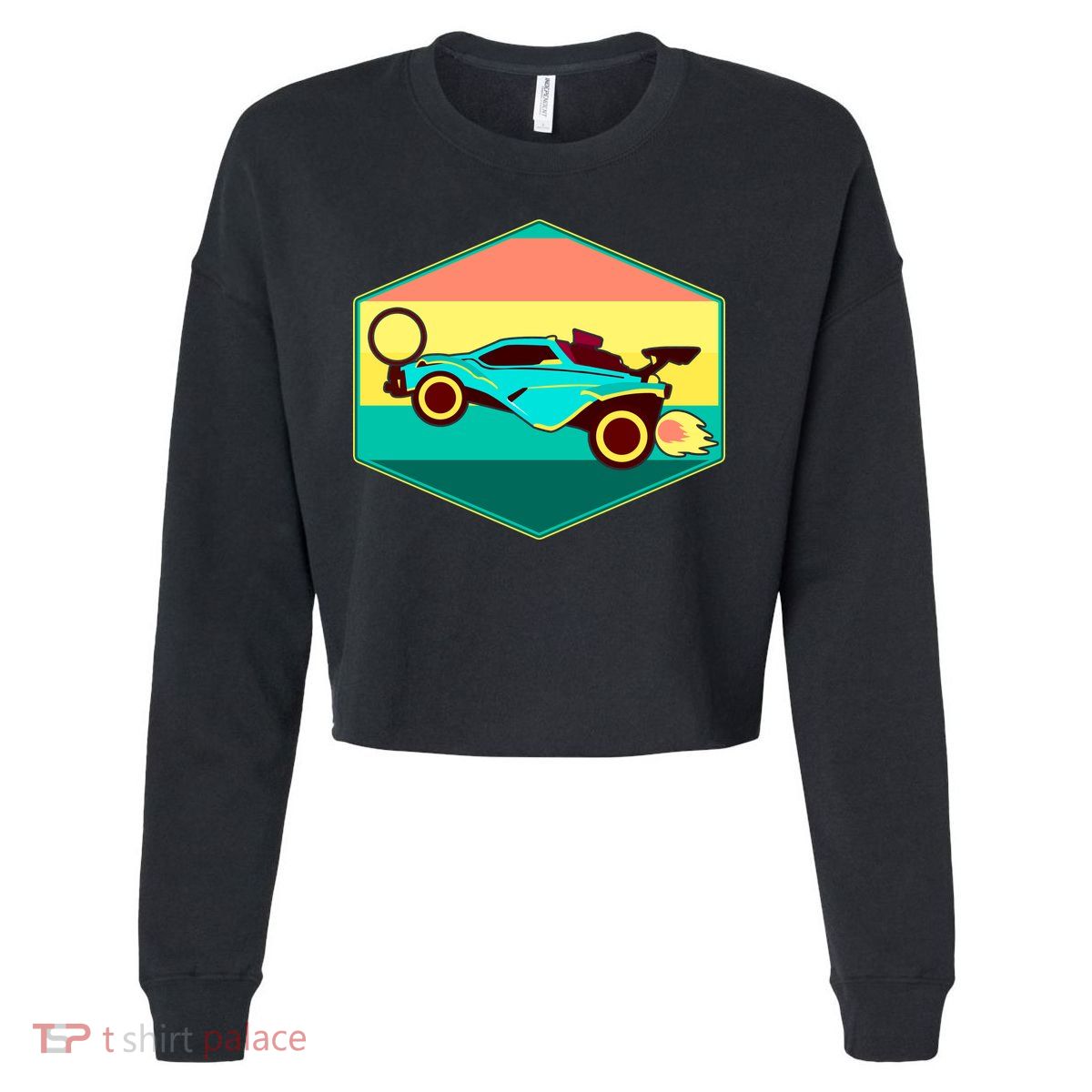 Retro Octane Rocket Soccer Vintage Cropped Pullover Crew