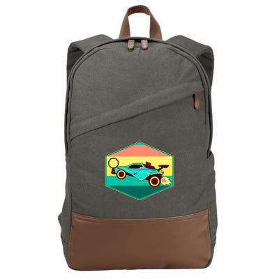 Retro Octane Rocket Soccer Vintage Cotton Canvas Backpack
