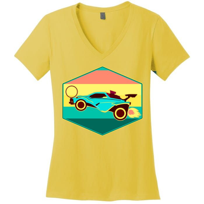 Retro Octane Rocket Soccer Vintage Women's V-Neck T-Shirt