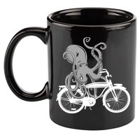 Retro Octopus Bike 11oz C Handle Ceramic Mug