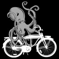 Retro Octopus Bike Flatbill Hat