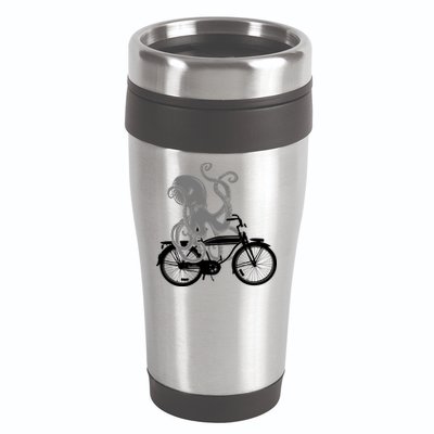 Retro Octopus Bike 16oz Travel Tumbler