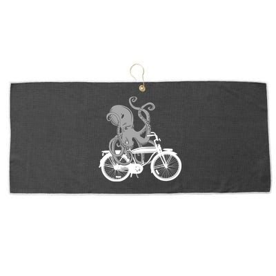 Retro Octopus Bike Large Microfiber Waffle Golf Towel