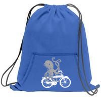 Retro Octopus Bike Sweatshirt Cinch Pack Bag