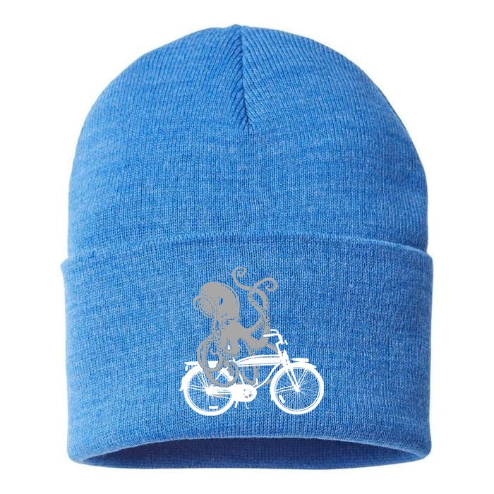 Retro Octopus Bike Sustainable Knit Beanie