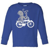 Retro Octopus Bike Toddler Long Sleeve Shirt