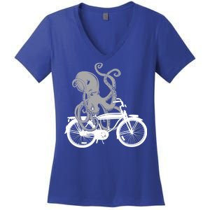 Retro Octopus Bike Women's V-Neck T-Shirt