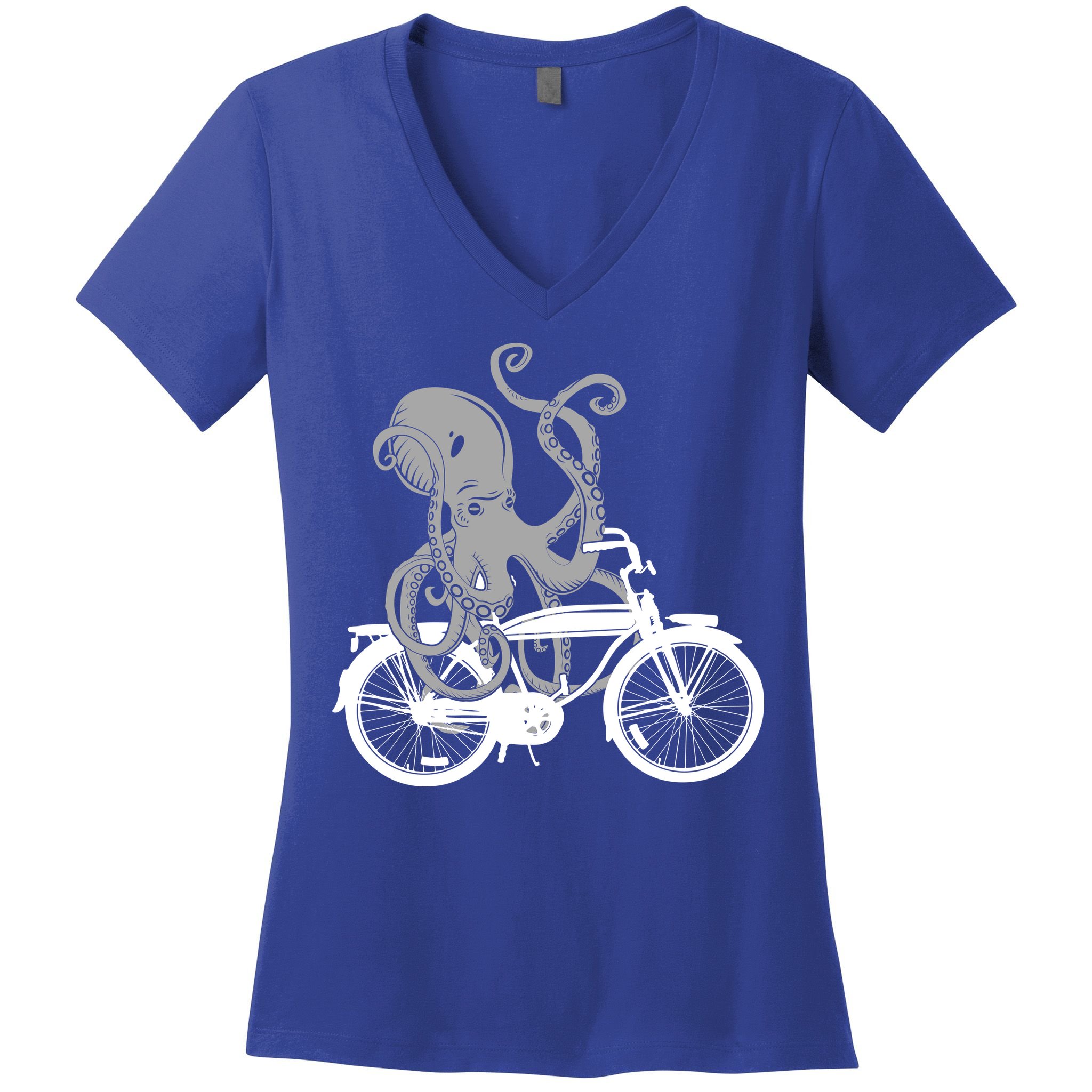 Retro Octopus Bike Women's V-Neck T-Shirt