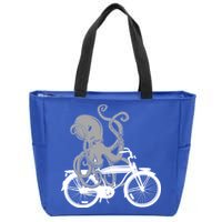 Retro Octopus Bike Zip Tote Bag