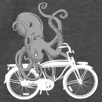 Retro Octopus Bike Vector Backpack