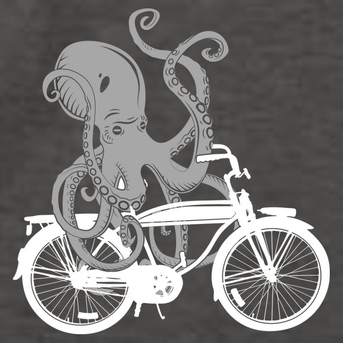 Retro Octopus Bike Vector Backpack