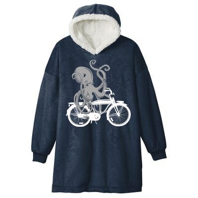 Retro Octopus Bike Hooded Wearable Blanket