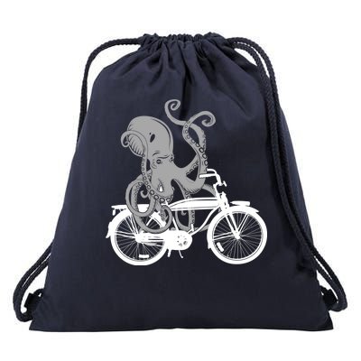 Retro Octopus Bike Drawstring Bag