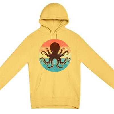 Retro Octopus Kraken  Premium Pullover Hoodie