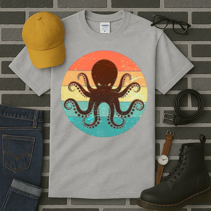 Retro Octopus Kraken  Tall T-Shirt