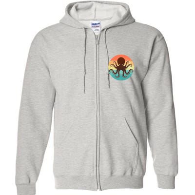 Retro Octopus Kraken  Full Zip Hoodie