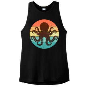 Retro Octopus Kraken  Ladies PosiCharge Tri-Blend Wicking Tank