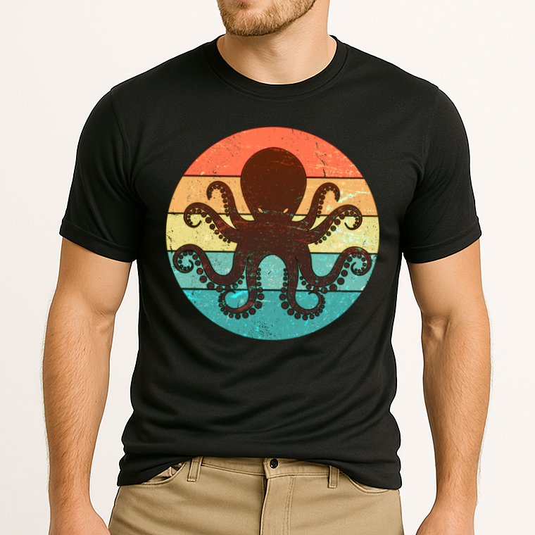 Retro Octopus Kraken  Performance Shirt