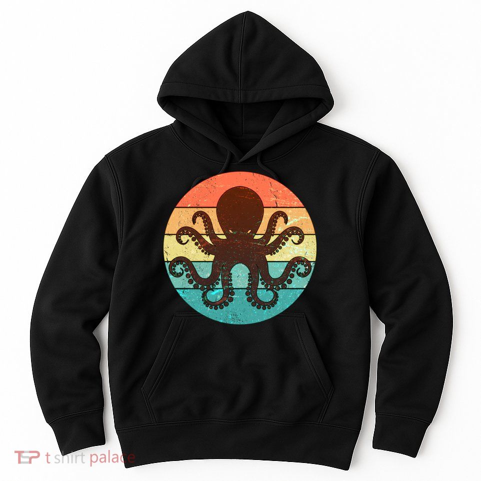 Retro Octopus Kraken  Hoodie