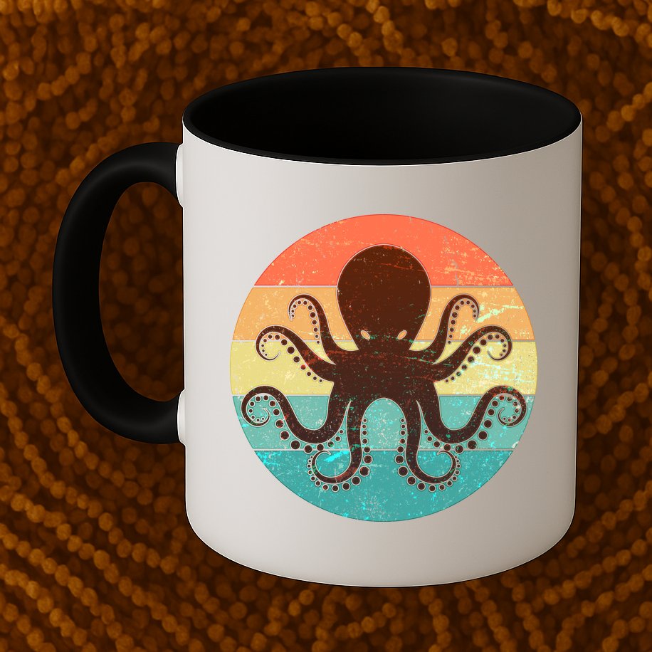 Retro Octopus Kraken  Mug