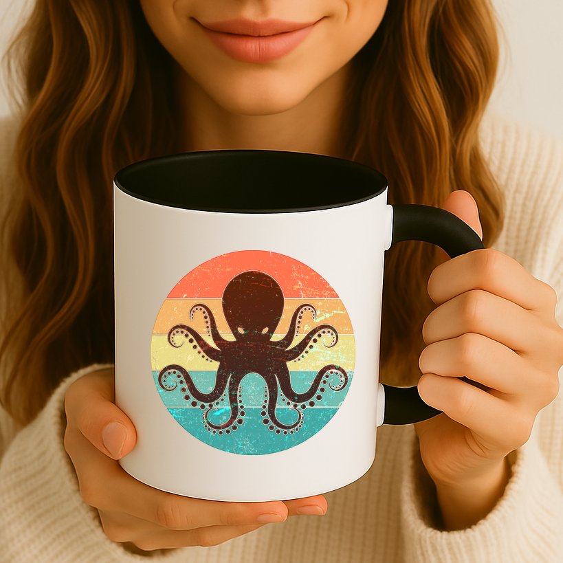 Retro Octopus Kraken  Mug