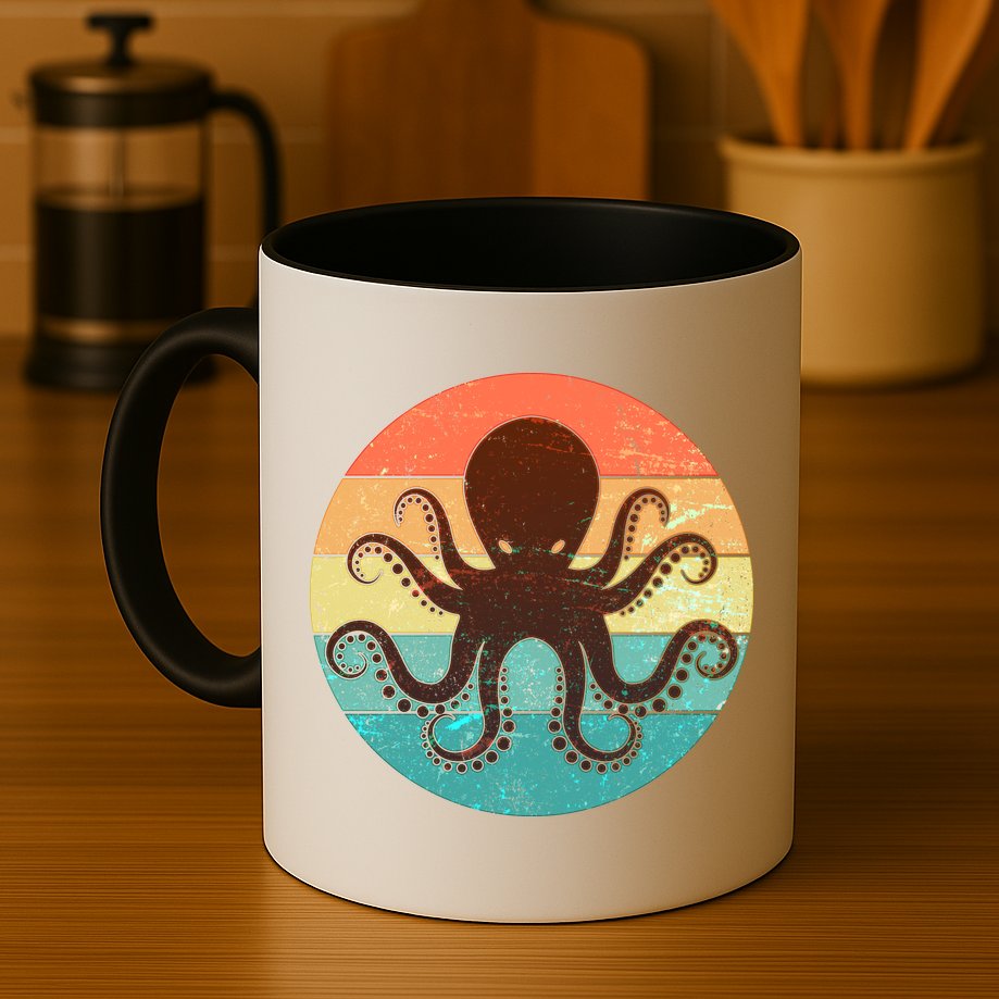 Retro Octopus Kraken  Mug