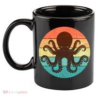 Retro Octopus Kraken  11oz C Handle Ceramic Mug