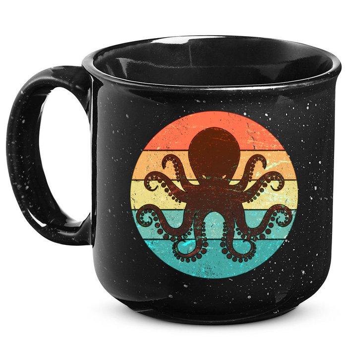 Retro Octopus Kraken  15oz Campfire Ceramic Mug