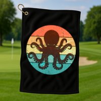 Retro Octopus Kraken  Golf Towel