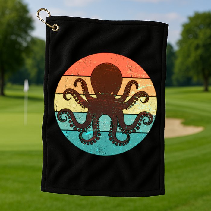 Retro Octopus Kraken  Golf Towel