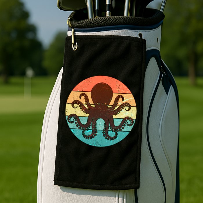Retro Octopus Kraken  Golf Towel