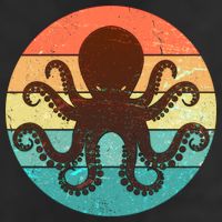 Retro Octopus Kraken  Golf Towel