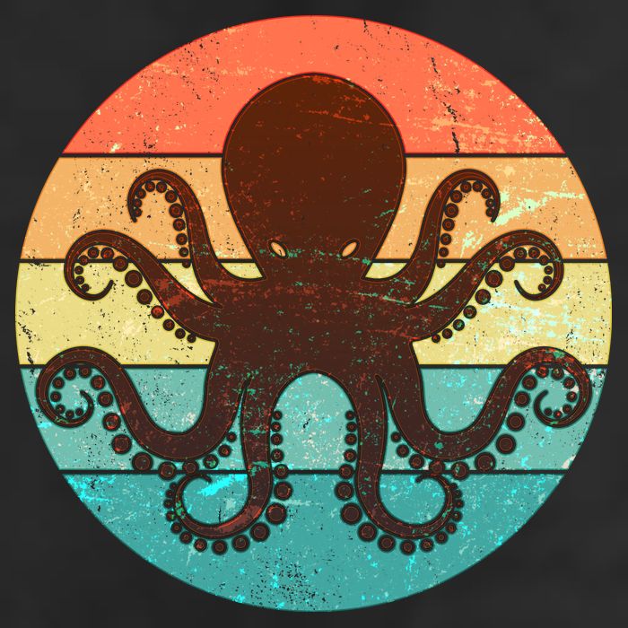 Retro Octopus Kraken  Golf Towel