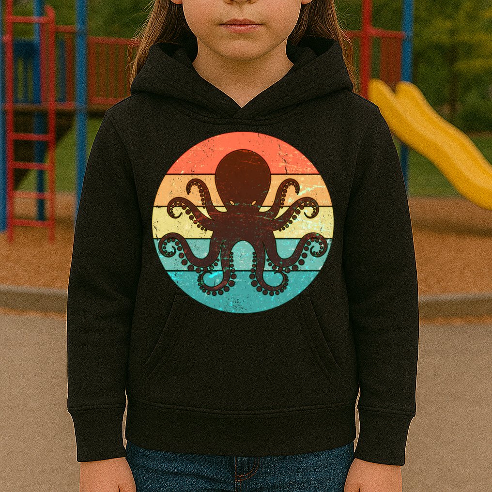 Retro Octopus Kraken  Kids Hoodie
