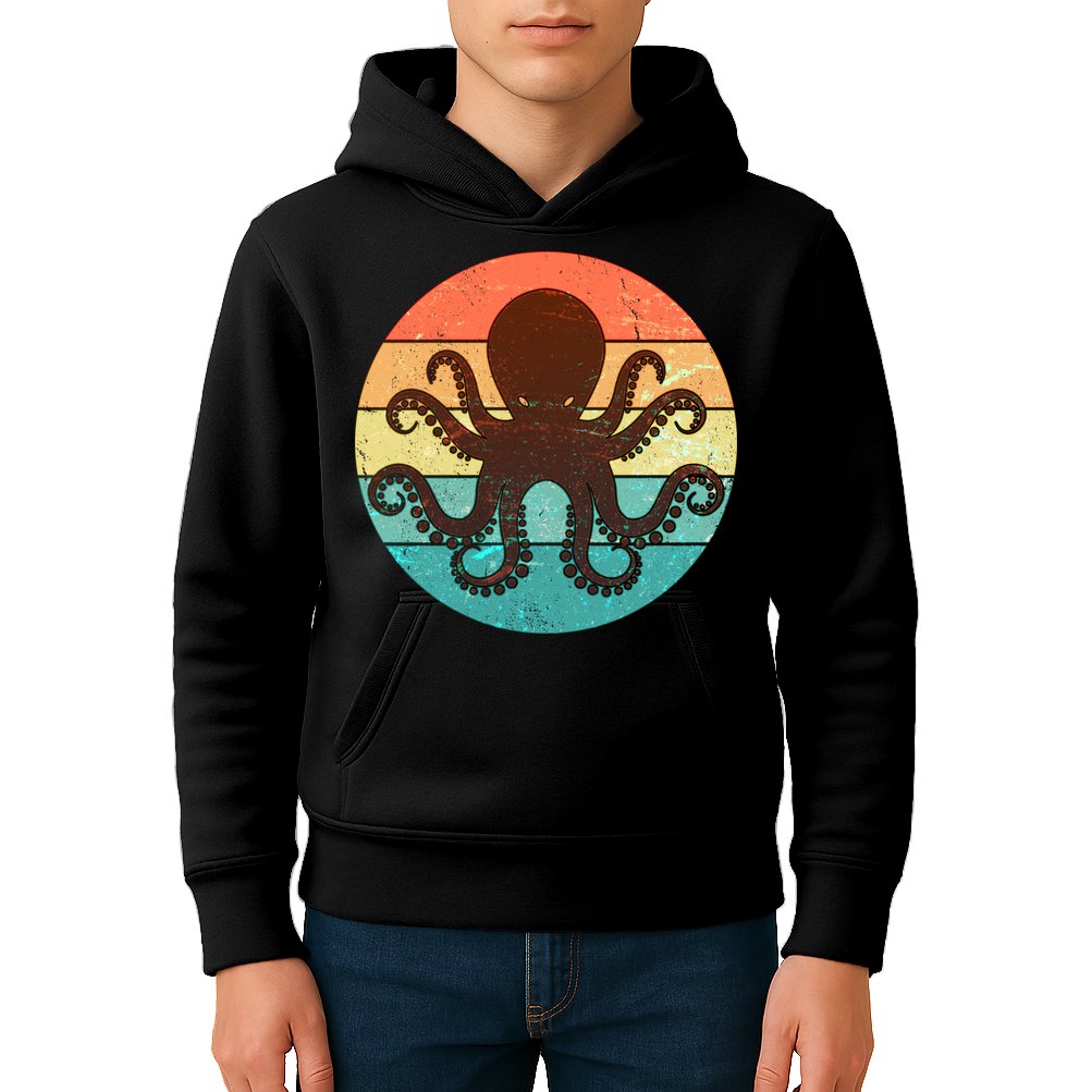 Retro Octopus Kraken  Kids Hoodie
