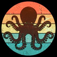 Retro Octopus Kraken  Kids T-Shirt