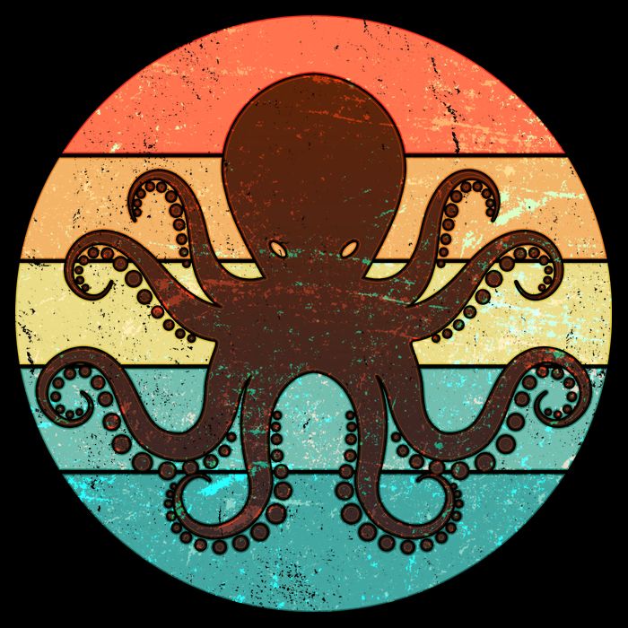 Retro Octopus Kraken  Kids T-Shirt