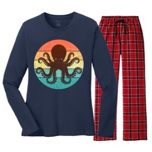 Retro Octopus Kraken  Women's Long Sleeve Flannel Pajama Set 