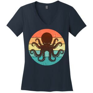 Retro Octopus Kraken  Women's V-Neck T-Shirt