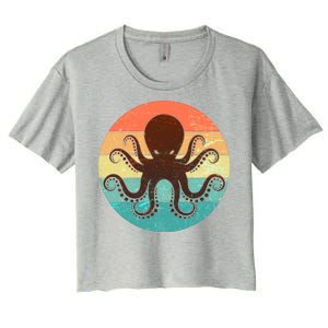 Retro Octopus Kraken  Women's Crop Top Tee