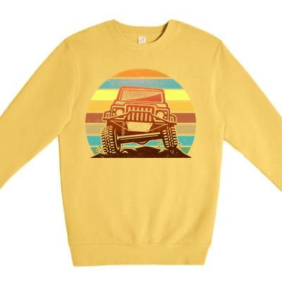 Retro Off Road Truck 4x4 Sunset Premium Crewneck Sweatshirt